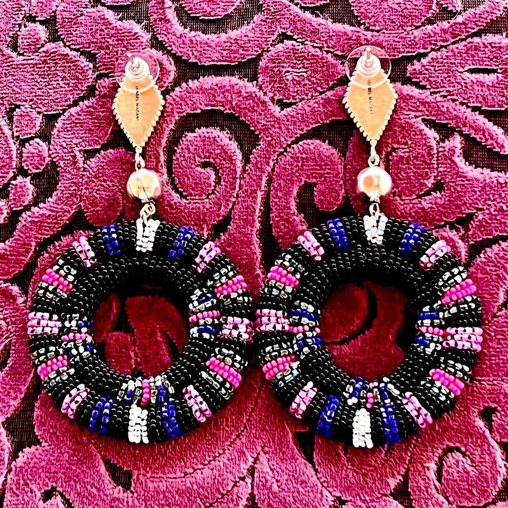 🌺🎉HP🎉🌺 NWT Isabel Marant Beaded Hoop Chandeliers - Picture 9 of 16